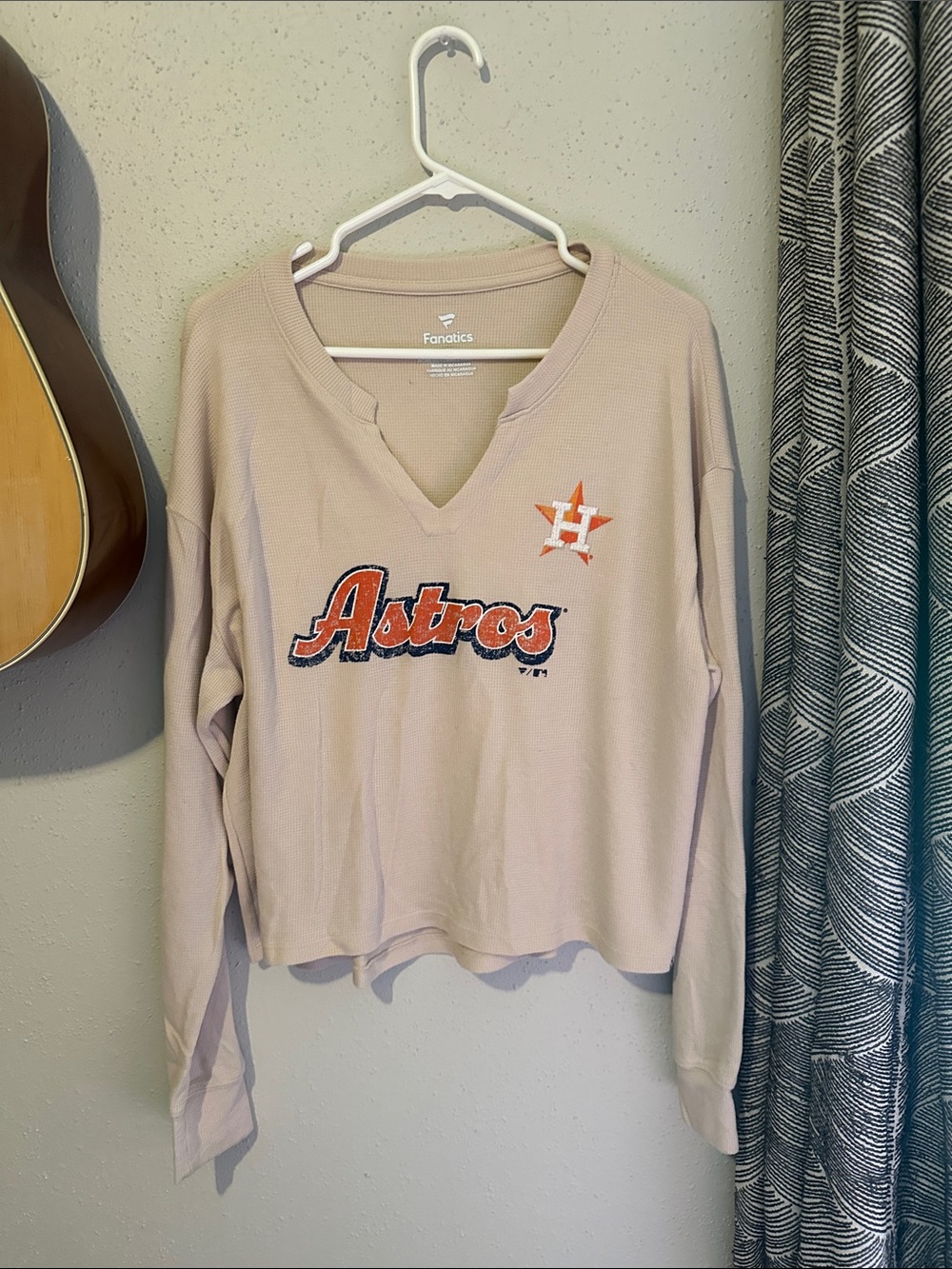 Fanatics Beige Houston Astros V-Neck Sweatshirt